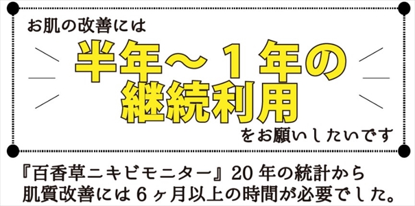 お肌の改善には半年以上かかる